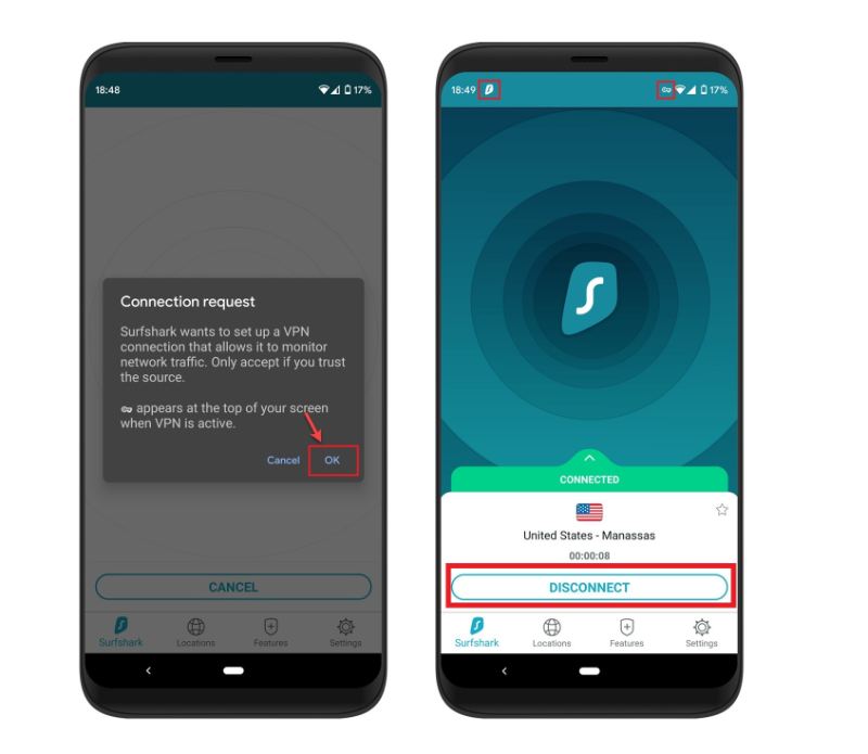 Chọn Disconnect để ngắt kết nối