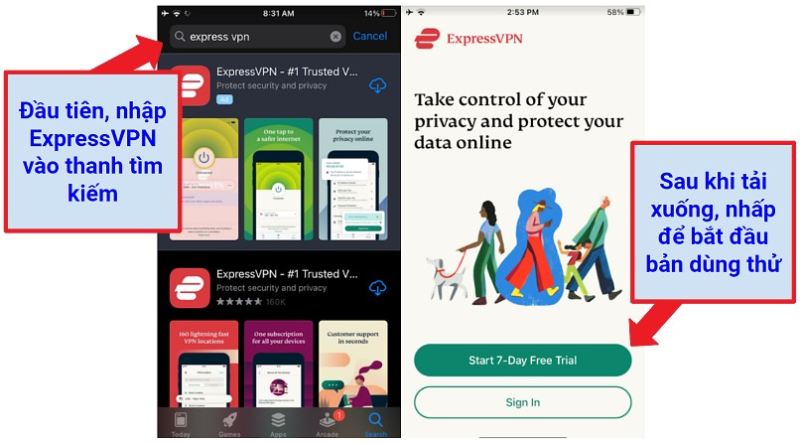 Gói dùng Express VPN 7 ngày 