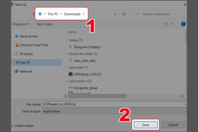 Lựa chọn vị trí lưu