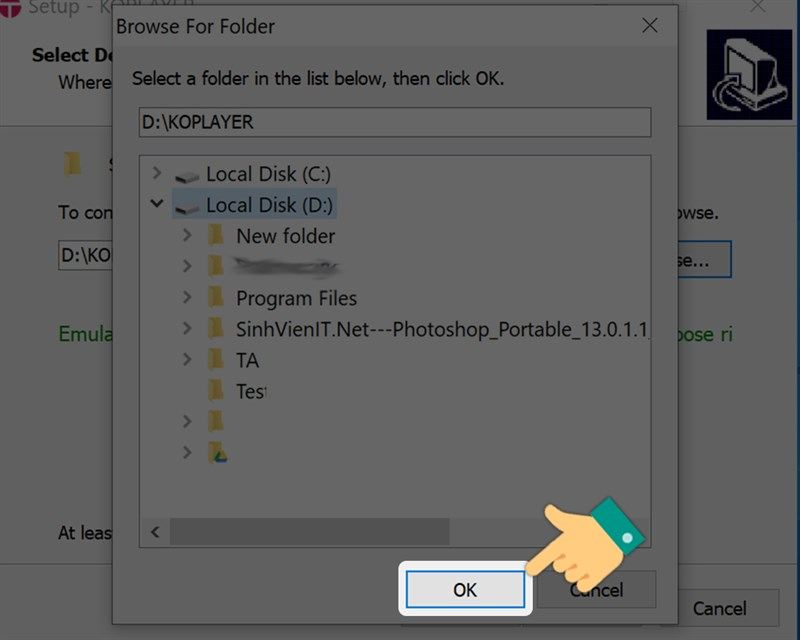 Nhấn OK để lưu