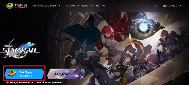 Truy cập website Bluestack